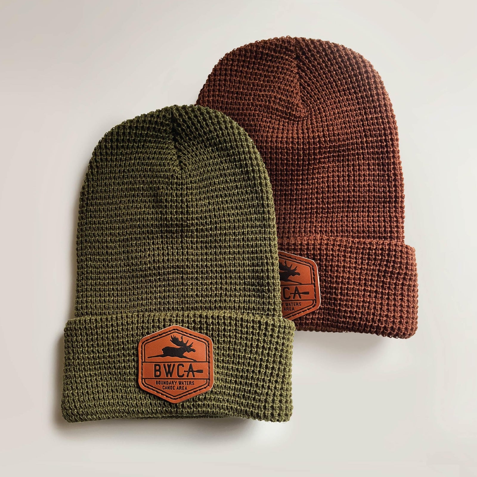 BWCA Waffle Beanie - Leather Patch