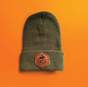 BWCA Waffle Beanie - Leather Patch