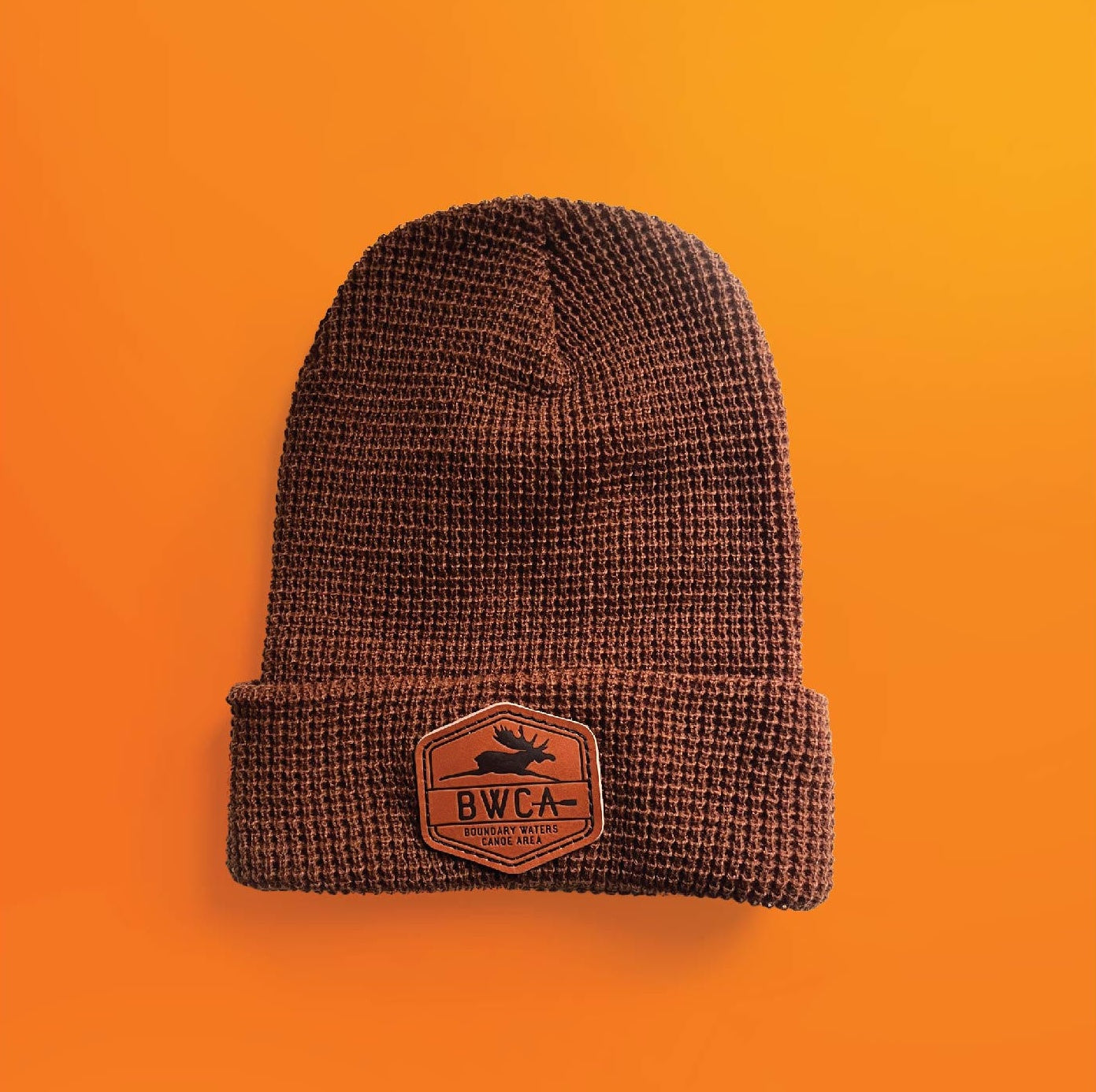 BWCA Waffle Beanie - Leather Patch