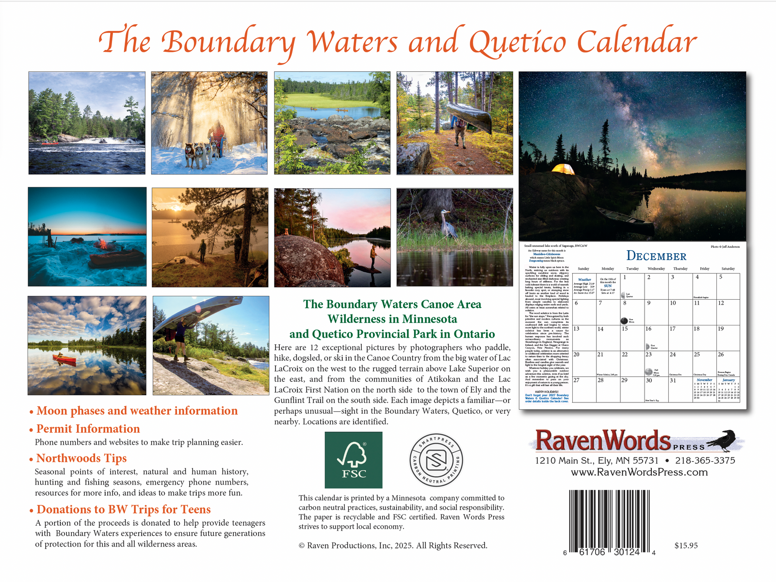 2026 Boundary Waters & Quetico Calendar